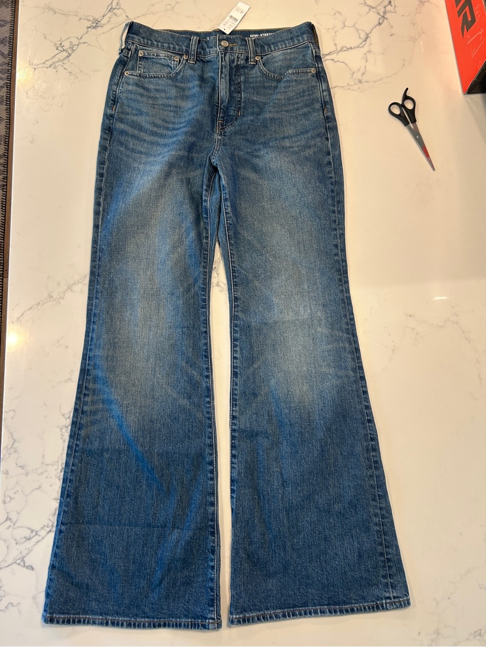J. Crew Womens Semi Stretch High Rise Denim Trousers Size 27 Flare NWT